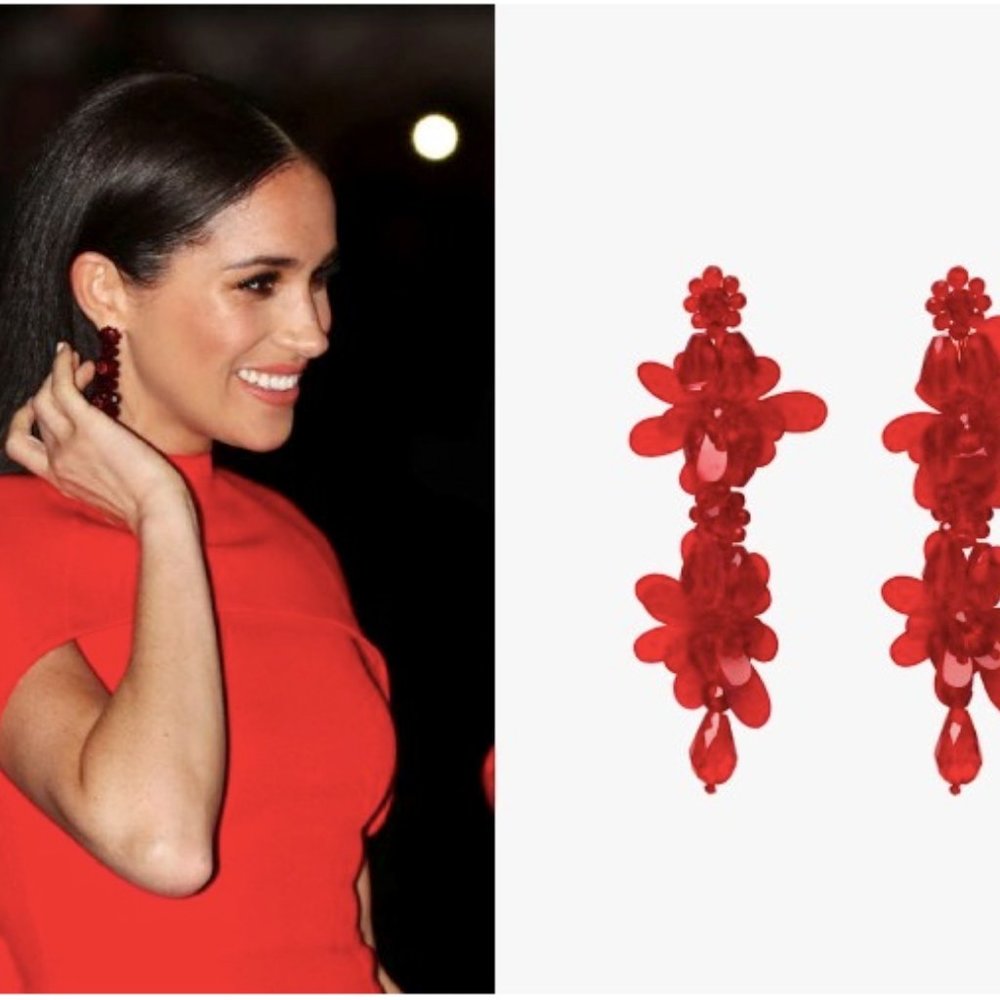 Simone Rocha H&M red drop earrings NWT